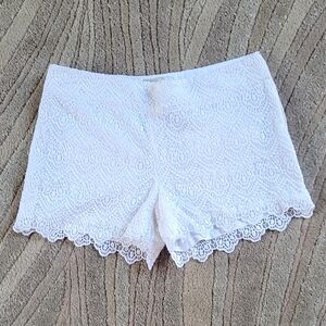 Anthropologie Elevenses White Lace Shorts Size 8 NWOT